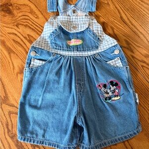Disney Blue Denim Overalls with Mickey Patch